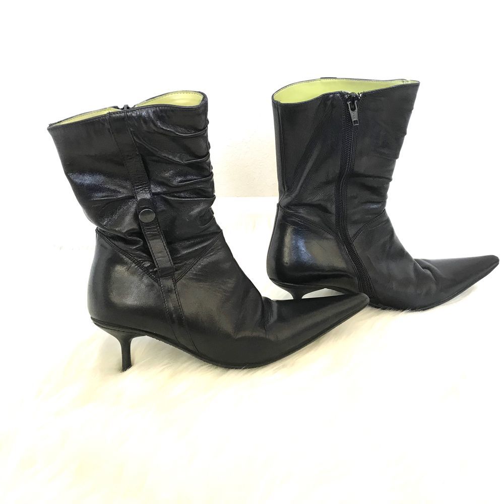 Vagabond Kitten Heel Slouchy Leather Boots 37 - Picture 3 of 8
